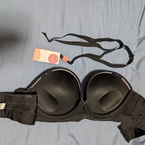 Cacique Black Strapless Bra with Optional Straps
